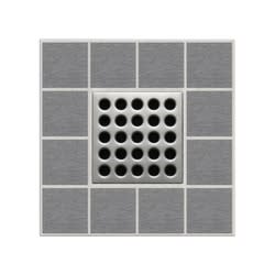 Ebbe America E4410 Shower Drain Grate, Square Pattern, 3.16 sq-in, 11 gpm, Stainless Steel/Polycarbonate