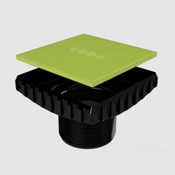 Ebbe America E4400 Square Riser, For Use With Ebbe Pro and Ebbe Unique Grate, 2 in Thread, ABS, Black, Domestic