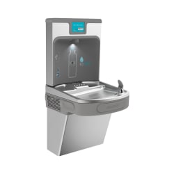 Elkay® LZS8WSSP EZH2O® Filtered Bottle Filling Station and Cooler, 1.1 gpm Flow Rate, Pushbar/Sensor Operation, Refrigerated Chilling, 1 Station, Domestic