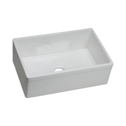 Elkay® SWUF28179WH Apron Front Sink, Rectangle Shape, 29-7/8 in W x 19-3/4 in D x 10-1/16 in H, Apron Front Mount, Fireclay, White, Import