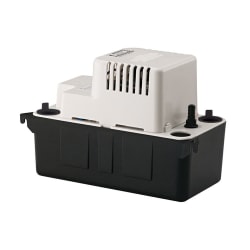 Little Giant® 554425 VCMA-20 Automatic Condensate Removal Pump, 80 gph Flow Rate, 1-1/8 in Inlet x 3/8 in OD Barbed Outlet, 20 ft Shutoff Head, 93 W Power Rating