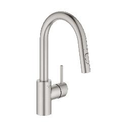 GROHE 31479DC1 31479_1 Concettoâ„¢ Pull-Down Bar Faucet, 1.75 gpm Flow Rate, Supersteel, 1 Handle, 1 Faucet Hole, Residential
