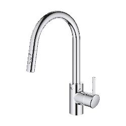 GROHE 32665003 32665_3 Concettoâ„¢ 32665003 32665_3 Concettoâ„¢ Pull-Down Kitchen Faucet, 1.75 gpm Flow Rate, Polished Chrome, 1 Handles, 1 Faucet Holes, Residential