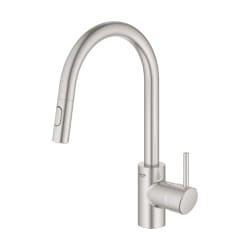 GROHE 32665DC3 32665_3 Concettoâ„¢ 32665DC3 32665_3 Concettoâ„¢ Pull-Down Kitchen Faucet, 1.75 gpm Flow Rate, Supersteel, 1 Handles, 1 Faucet Holes, Residential