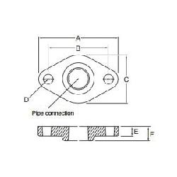 Grundfos 519652 Flange Set, 1 in, Bronze