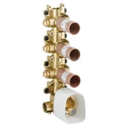 AXOR 10750181 Shower 3-Function Thermostatic Rough Module, 1/2 in NPT Inlet x 1/2 in NPT Outlet, 44 psi, 15 gpm, Brass/Plastic Body, Import