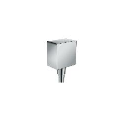 Hansgrohe 26455001 FixFit Square Wall Outlet With Check Valve, 1/2 in, NPT x G 1/2