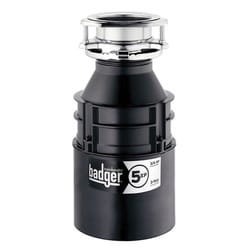 Insinkerator® 75993 Badger® 5XP Continuous Feed Garbage Disposal, 1-1/2 in Drain, 3/4 hp, 120 VAC, 1725 rpm Grinding, 26 oz Grinding Chamber, Domestic