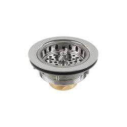 Jomar Valve® Twist-N-Loc® 300-001 DESIGNERS Basket Sink Strainer, For Use With 1/16 and 3/4 in THK Sink, Brass, Polished Chrome