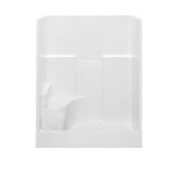 Aquatic 1603COS-LH-WHT Everyday 1-Piece DuraCore Shower Stall, 60 in W x 72 in H, AcrylXâ„¢ Acrylic, White