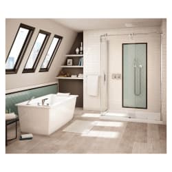MAAX® 105571-000-001-100 Optik® 6032 F 2-Piece Bathtub Without Jet, Chromatherapy, 60 in L x 32 in W, End Drain, White, Domestic