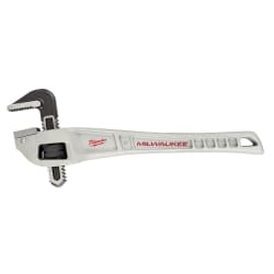 Milwaukee® 48-22-7184 Straight Offset Pipe Wrench, 2 in Pipe, 14 in OAL, Serrated Jaw, Aluminum Handle