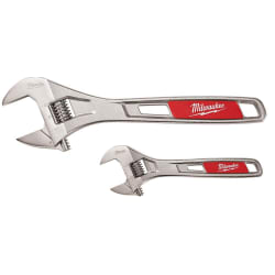 Milwaukee® 48-22-7400 Adjustable Wrench Set, 2 Pieces, 6 in, 10 in, Polished Chrome