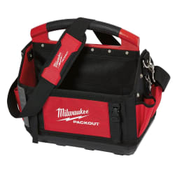 Milwaukee® PACKOUT™ 48-22-8315 General Purpose Open Tool Tote, 1680D Ballistic Nylon, Black/Red