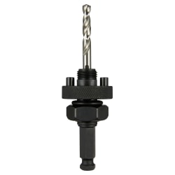 Milwaukee® 49-56-9100 Large Thread Quick-Change Universal Hole Saw Arbor, 1-1/4 in and Larger Arbor, 7/16 in, Alloy Steel/Hardened Carbon Steel