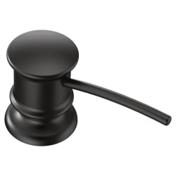 Moen® 3944BL Soap Dispenser, Matte Black, 18 oz Capacity, 2 in OAL, Deck Mount, Metal, Domestic, Commercial