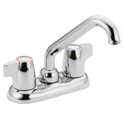 Moen® 74998 Chateau® Centerset Laundry Faucet, 2.2 gpm Flow Rate, 4 in Center, Polished Chrome, 2 Handles, Import