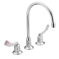 Moen® 8225 Widespread Kitchen Faucet, M-DURA™, 1.5 gpm Flow Rate, 8 in Center, Polished Chrome, 2 Handles, Import
