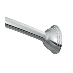 Moen® CSR2165CH Curved Shower Rod With Flange, 1 in Dia x 5 ft L Rod/Track, 304 Stainless Steel, Polished Chrome, Import