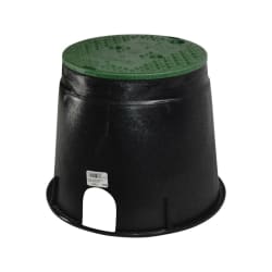 NDS® 111BCW Standard Pro Valve Box With Overlapping Green Cover, 12-7/8 in Dia 11-5/8 in H, Round Shape, Domestic