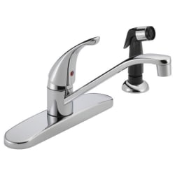 Peerless® P115LF Kitchen Faucet, 1.8 gpm Flow Rate, 8 in Center, Swivel Spout, Polished Chrome, 1 Handles, Import