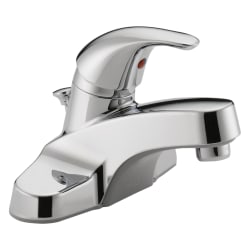 Peerless® P136LF-M Centerset Lavatory Faucet, Polished Chrome, 1 Handles, Metal Pop-Up Drain, 1.2 gpm Flow Rate