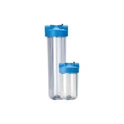 Pentek® 166219 Big Clear Filter Housing With Pressure Relief, 4-1/2 in Dia x 10 in H, 1 in FNPT Port, 40 to 100 deg F