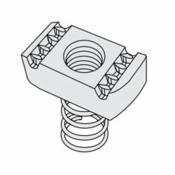 PHD S3106 EG FIG 3106 Strut Nut With Spring, 3/8 in Thread, Carbon Steel