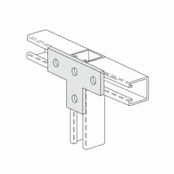 PHD S5035 EG Flat Tee plate, 4 Holes, 5-3/8 in L x 3-1/2 in W, Carbon Steel