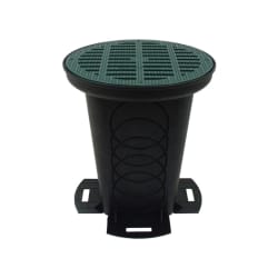 Polylok™ 3017-12CG Drainage Box With (2) Seals and Grate, 12 in, 4 gal Capacity, Polypropylene, Black