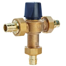 Powers™ 6551633 HydroGuard LFLM495 Adjustable Temperature Thermostatic Mixing Valve, 1/2 in Nominal, PEX Union End Style, 150 psi Pressure, 0.5 to 20 gpm Flow, Copper Silicon Alloy Body