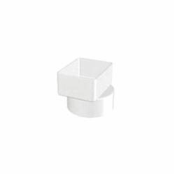 ROYAL D1928 Flush Mount Downspout Adapter, 4 x 6 x 6 in Nominal, Solvent DWV Hub End Style, PVC, Domestic