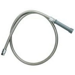 T & S B-0060-H Flexible Hose With Gray Handle, 3/4-14 UN Female Inlet/Outlet Connection, Stainless Steel, 60 in L Spray Hose, Domestic