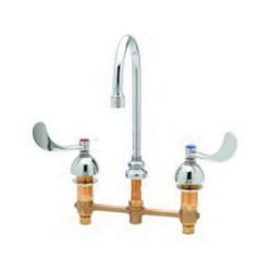 T & S B-2866-05 Concealed Widespread Lavatory Manual Faucet, 2.2 gpm Flow Rate, 8 in Center, Polished Chrome, Domestic