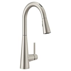 U by Moen™ 7864EVSRS Sleek™ Pulldown Kitchen Faucet, 1.5 gpm Flow Rate, Spot Resist® Stainless Steel, 1 Handles, 1 Faucet Holes, Function: Touchless, Import