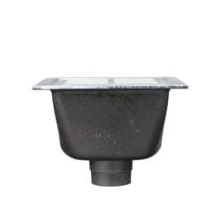 Zurn® FD2375-NH3 No-Hub Floor Sink, 3 in Drain Opening, 12 in L x 12 in W x 8-5/8 in H, Squared Shape, Cast Iron, Acid Resistant Enamel Coated/White, Import