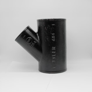 Tyler Pipe 008330 Pipe Wye-Branch, Fitting/Connector: Reducing Wye, 6 x 6 x 4 in Nominal, No-Hub End Style, Cast Iron