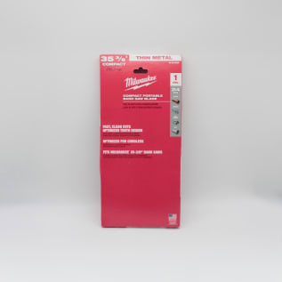 Milwaukee® 48-39-0538 Compact Portable Band Saw Blade, 35-3/8 in L, 1/2 in W x 0.02 in THK, 24 TPI, Bi-Metal Body