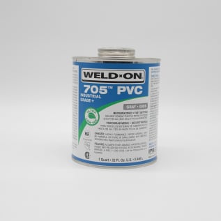Weld-On® 705™ 10090 Low VOC Medium Body Solvent Cement With Applicator Cap, 1 qt Container, Gray