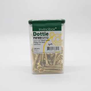 Dottie® PHFWB12112 Wood Screw, #12, 1-1/2 in OAL, Flat Head, Solid Brass, Phillips® Drive, Zinc Plated