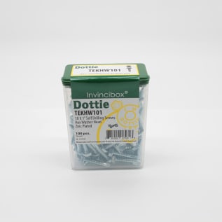 Dottie® TEKHW101 Self-Drilling Screw, #10, 1 in OAL, Hex Washer Head, Steel, Zinc Plated