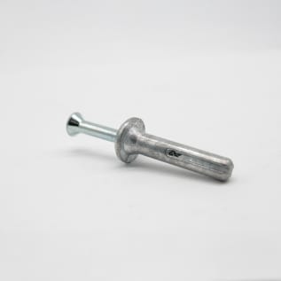 Dottie® ZAS125 Anchor With Pin and Screw, 1/4 in Dia, 1-1/4 in OAL, Zamak Alloy Body Shell, Carbon Steel Pin, Flat/Phillips® Head