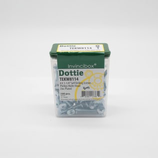 Dottie® TEKW8114 Self-Drilling Screw, #8, 1-1/4 in OAL, Wafer Head, Phillips® Drive, Steel, Zinc Plated