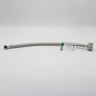 Aquaflo® MightyFlex™ SWC-116-PP Braided Toilet Connector, Soft Cone Ballcock 7/8 in Inlet, Soft Cone Compression 3/8 in Outlet, Stainless Steel Body