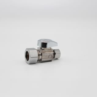 BrassCraft® G2CR14X C G2™ 1/4 Turn Straight Stop, 1/2 x 3/8 in Nominal, Compression, 125 psi, Brass Body, Polished Chrome, Domestic