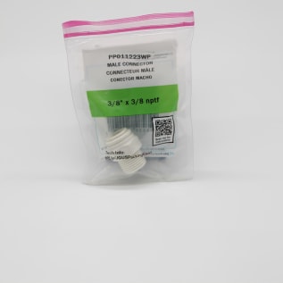 JOHN GUEST PP011223WP 3/8" OD X3/8" NPT MALE CONNECTOR