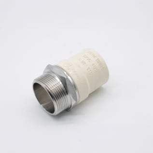 LEGEND 302-437 Pipe Adapter, 1-1/2 in Nominal, MNPT x CPVC End Style, 304 Stainless Steel, Import
