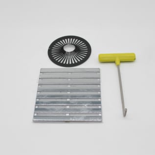 Ebbe America E4811-PC Parallel Unique Grate, Square Pattern, 2.8 sq-in, 304 Stainless Steel