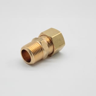 BrassCraft® 68-8-6X 68 Series Tube Reducing Adapter, 1/2 x 3/8 in Nominal, Compression x MNPT End Style, Brass, Import