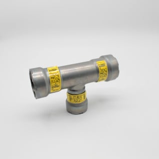 MegaPress® 25331 Pipe Tee, 3/4 x 3/4 x 1/2 in, Press, Carbon Steel, Import